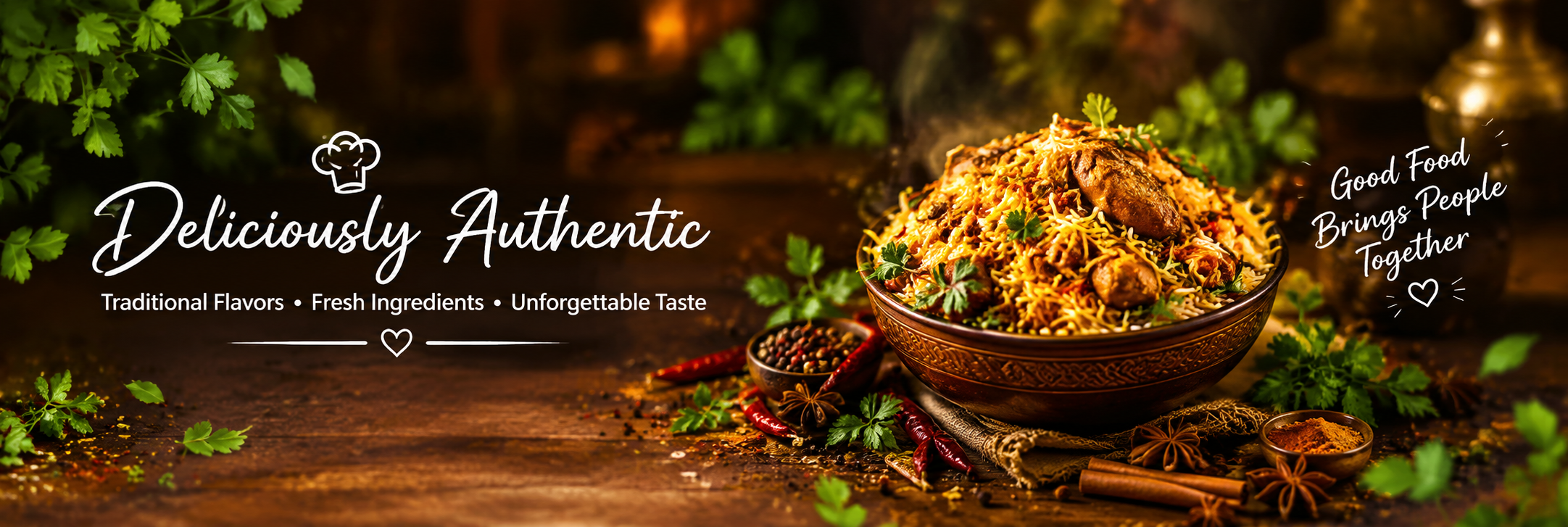 Delivery Address Banner - Freshly Cooked Authentic Bihari Flavours